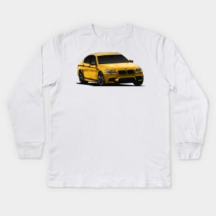 BMW M5 F10 Gold Kids Long Sleeve T-Shirt